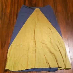 Blue and Yellow Women's Skirt